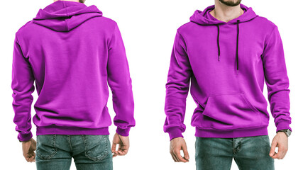 Sticker - Isolated man wearing pink sweatshirt, blank design space