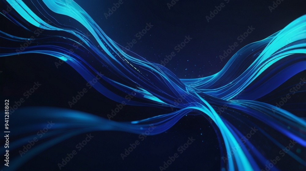 Vibrant Blue Abstract Background with Flowing Waves and Light Effects ...