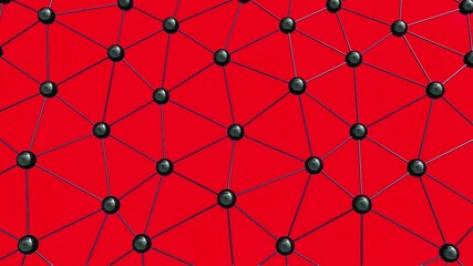 Poster - abstract red network structure, seamless looping