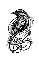 Cardinal Bird head very simple traditional tattoo flash styles illustration