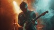 © Attasit - Musician playing guitar on stage, with a single spotlight highlighting their intense performance