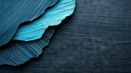   A blue wooden panel with wavy lines