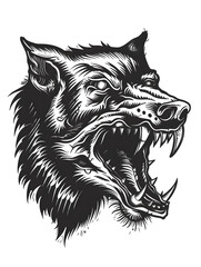 Cerberus head very simple traditional tattoo flash styles illustration