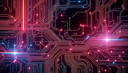 Futuristic Electronic Circuit Background with Abstract Tech Design