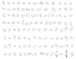 © German Ovchinnikov - Set with people outlines in different positions from black lines isolated on white background. Men, women and children walking, running, standing, sitting. Top view. Vector illustration.
