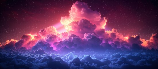 Canvas Print - Night Sky Above a Sea of Clouds