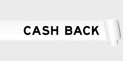 Sticker - Ripped gray paper background that have word cash back under torn part