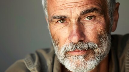 Poster - A close-up portrait of an older man with a distinguished beard and thoughtful expression.