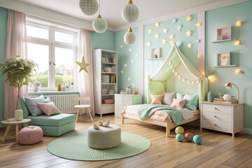 Light and airy children's bedroom decor