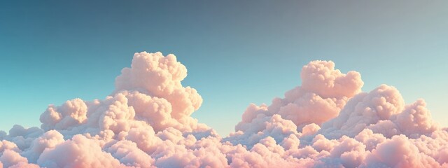 Aufkleber - Bright natural texture of a sky filled with small clouds in a 3D cartoon rendering