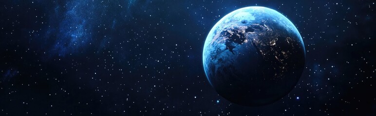 Aufkleber - Abstract space background featuring earth in a 3D cartoon rendering