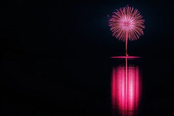 Wall Mural - Fireworks celebrate anniversary celebrating the 4th of July holiday. Countdown to new year 2025 festival party time event. Fireworks in nighttime commemorate national holiday.