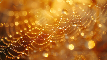 a close up of a spider web