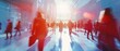 © Onchira - Long exposure shot of crowd of business people walking in bright office fast moving with blurry