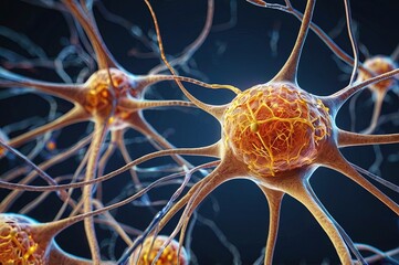 neurons also known as neurones or nerve cells, 3d illustration. the neurons transmit information bet