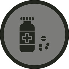 Sticker - Pills Bottle Icon Design