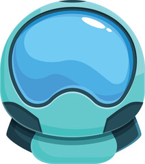 Wall Mural - cartoon astronaut helmet with glass visor for space exploration