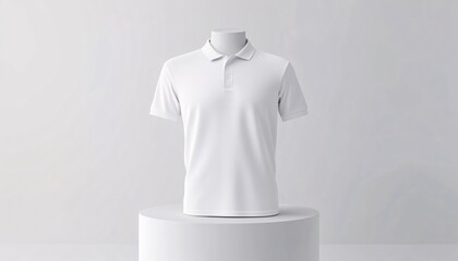 Mockup of White Plain Polo Shirt for Branding on Mannequin Branding