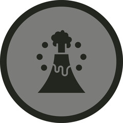 Sticker - Volcano Icon Design