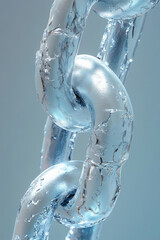 Poster - A broken supply chain, represented by disconnected links in a chain, isolated on a pastel gray background, capturing the disruption in global trade,