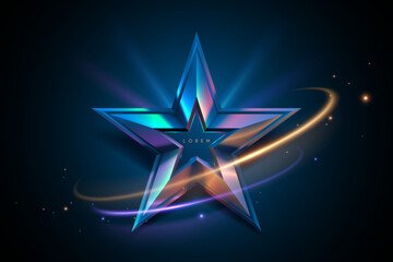Wall Mural - color star shape with light effects