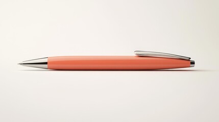 Elegant Orange Pen on a Minimalist Background Generative AI