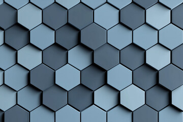 Wall Mural - abstract hexagonal pattern with different shades of blue, creating a textured surface for modern and