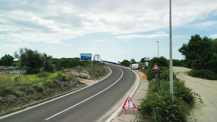 Sticker - Zdrelac Bridge aerial view in Ugljan Island, Croatia