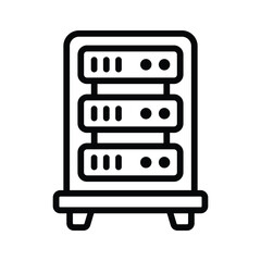 Canvas Print - An icon of a server rack with indicators, used for data storage