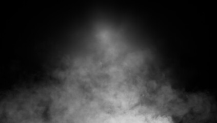 Wall Mural - Abstract smoke misty fog on isolated black background. Texture overlays. Paranormal mystic smoke, clouds for movie scenes