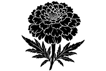 Wall Mural - Retro dahlia silhouette isolated 