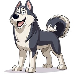 an accurate cartoon illustration of a large friendly husky dog --style raw --stylize 150 Job ID: 43dfe6f6-57ae-44ba-acfa-4d8052d64aeb