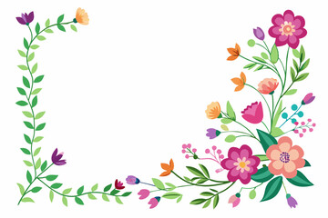 Wall Mural - Vector illustration of spring leaves in flat style