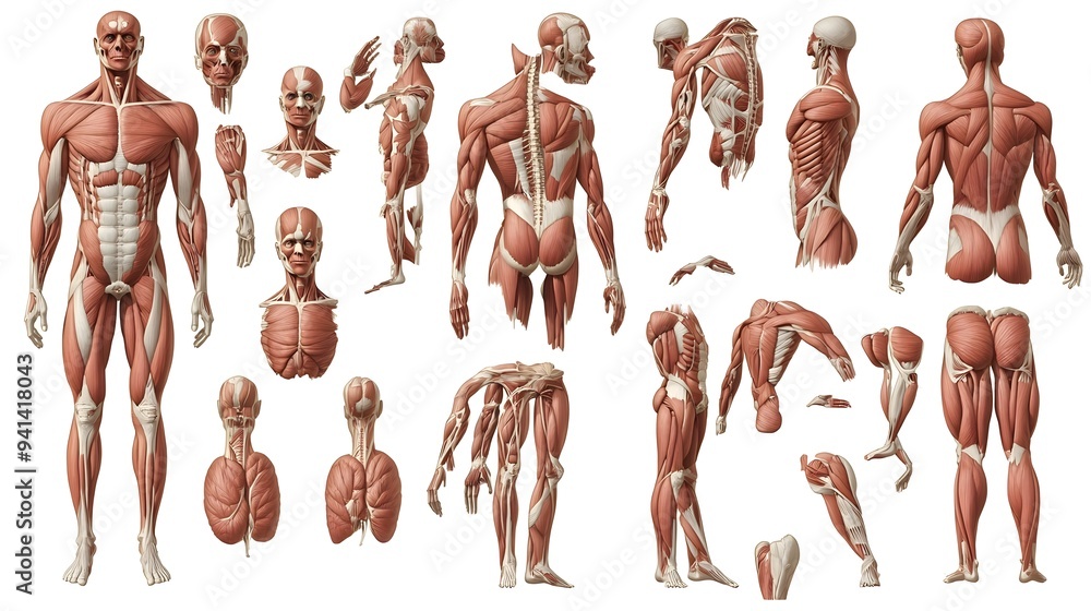 Muscle Graph Anatomical Diagram of the Muscular System: A detailed anatomical ...