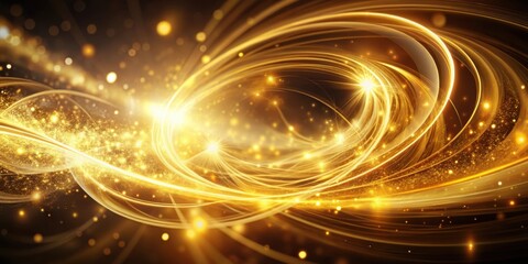 Wall Mural - Abstract motion of shimmering lights resembling golden swirls of light and energy, abstract, motion, shimmering, lights