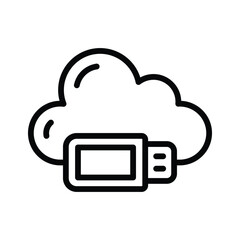 Canvas Print - An icon of cloud usb in trendy style, ready to use and download