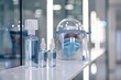 © Valentin - Display of Sanitizing Solutions in a Modern Healthcare Setting