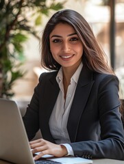 Poster - Businesswoman in Smart Workspace