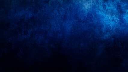 Canvas Print -  abstract background for product presentation light on a dark blue wall, blue concrete wall as background