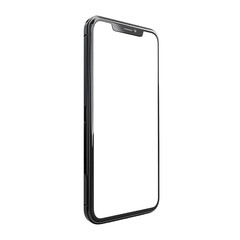 Smartphone with transparent screen floating on transparent background PNG