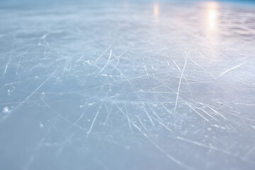 Sticker - ice rink floor surface background and texture in winter time, ice hockey sport ground