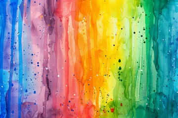 Hand painted multicolor rainbow ink splash, colorful spots, dirty artistic, paint splatter watercolor background