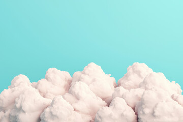 Wall Mural - white fluffy clouds against a clear turquoise sky create a dreamy, serene atmosphere perfect for bac