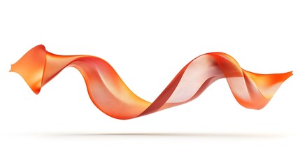 CG Floating Ribbon with Soft Shadows: A smooth, flowing CG ribbon twisting and turning in mid-air, set against a white background.
