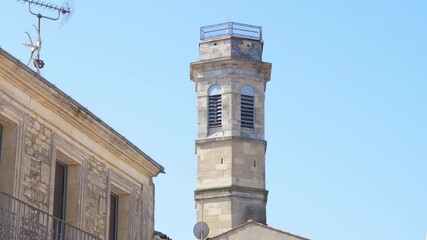 Poster - Bell tower of Saint-Pierre church on a sunny day in Saint-Pierre d'Oléron, France