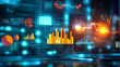 © Hanna - Glowing abstract graphs and stock and market information backgrounds. Stock exchange trading arrows investment graph Increase statistics and Digital Marketing. Economics and selling