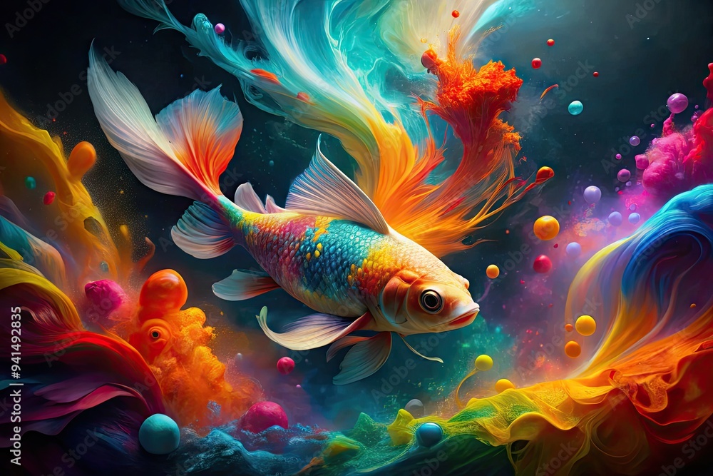 Explosive Color Combos Abstract Color Burst: Explosive color combinations, fluid gradients ...