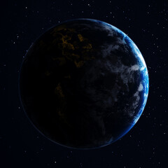 Wall Mural - Day and night on planet Earth in space. Image elements furnished by NASA