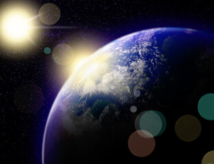 Wall Mural - Planet Earth in space. Image elements furnished by NASA