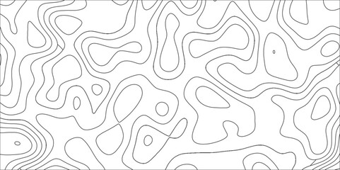Leinwandbilder - Abstract pattern with lines . Geographic contour map and topographic contours map background. Black and white topography contour lines map isolated on white background.